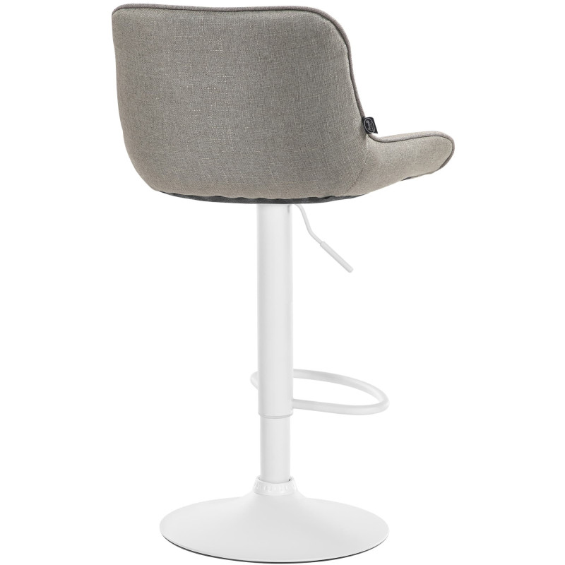Tabouret de bar design en Tissu Taupe Métal Blanc Fylven - 4