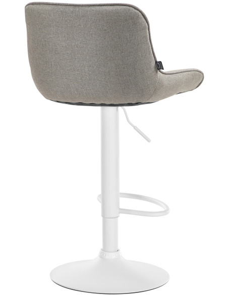 Tabouret de bar design en Tissu Taupe Métal Blanc Fylven - 4