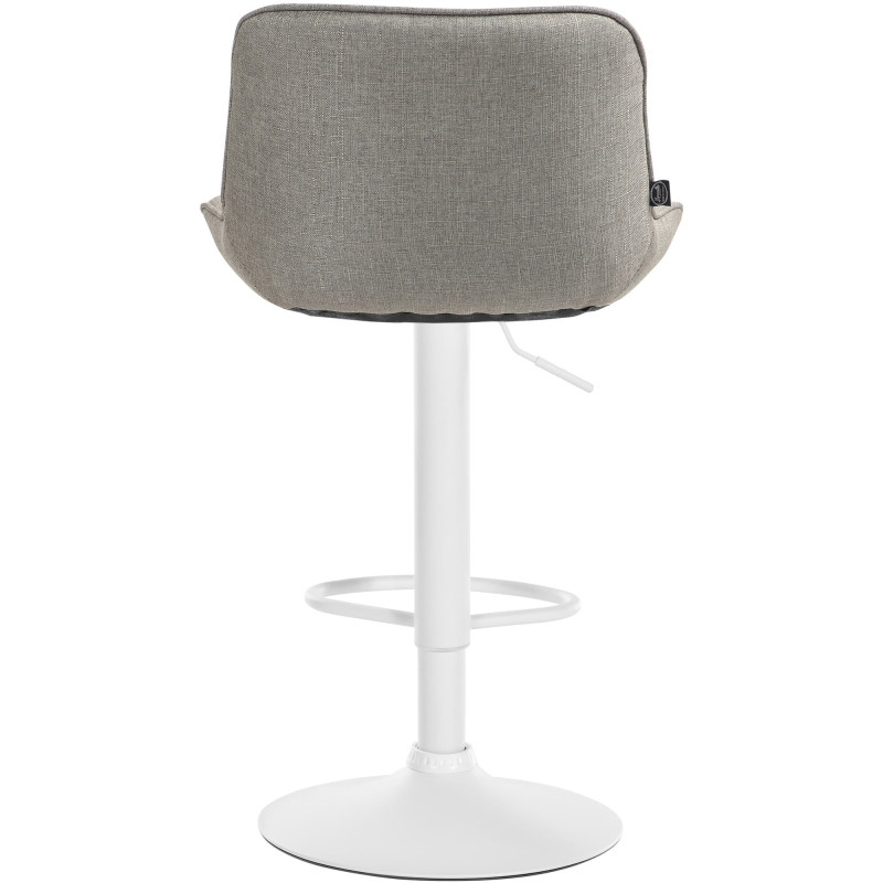 Tabouret de bar design en Tissu Taupe Métal Blanc Fylven - 5