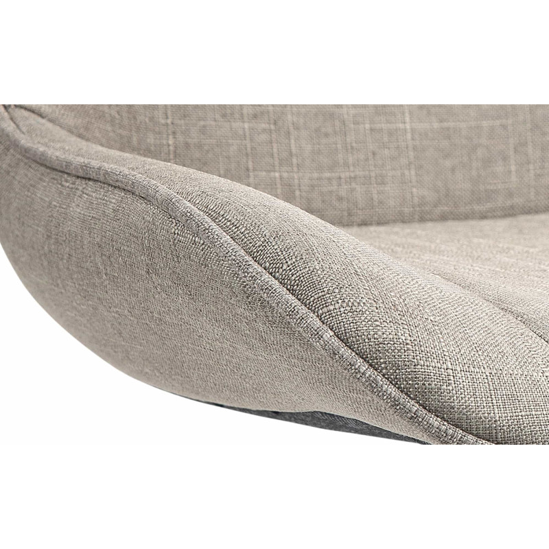 Tabouret de bar design en Tissu Taupe Métal Blanc Fylven - 6