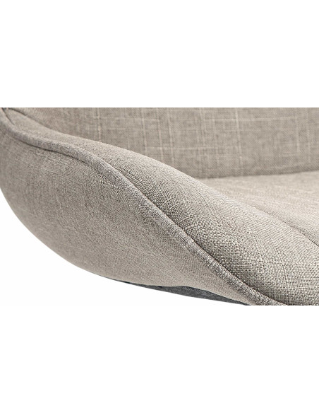 Tabouret de bar design en Tissu Taupe Métal Blanc Fylven - 6