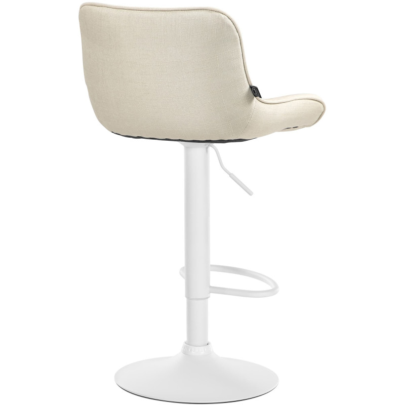 Tabouret de bar design en Tissu Blanc crème Métal Blanc Fylven - 4