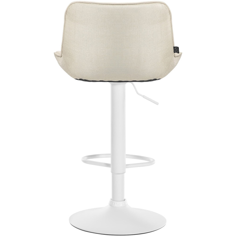 Tabouret de bar design en Tissu Blanc crème Métal Blanc Fylven - 5