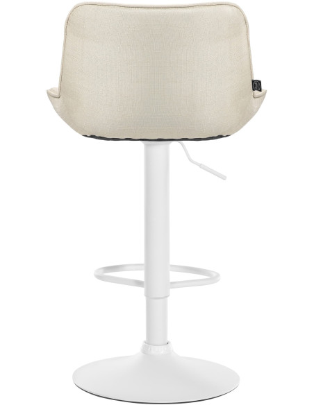 Tabouret de bar design en Tissu Blanc crème Métal Blanc Fylven - 5