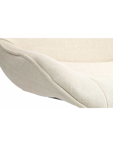 Tabouret de bar design en Tissu Blanc crème Métal Blanc Fylven - 6