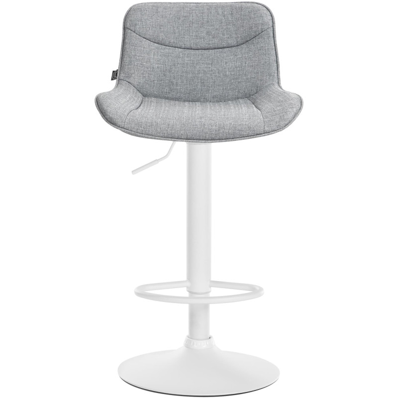 Tabouret de bar design en Tissu Gris Métal Blanc Fylven - 2