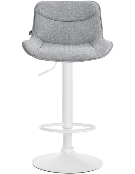 Tabouret de bar design en Tissu Gris Métal Blanc Fylven - 2