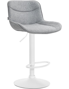 Tabouret de bar design en Tissu Gris Métal Blanc Fylven - 1