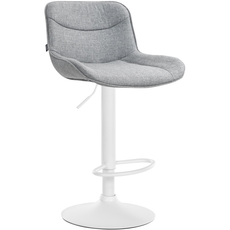 Tabouret de bar design en Tissu Gris Métal Blanc Fylven - 1