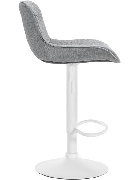 Tabouret de bar design en Tissu Gris Métal Blanc Fylven - 3