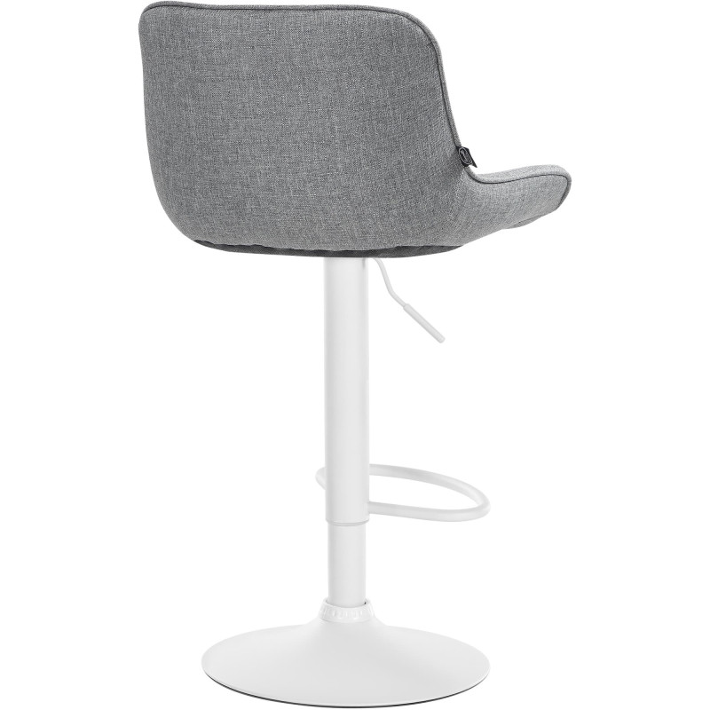 Tabouret de bar design en Tissu Gris Métal Blanc Fylven - 4