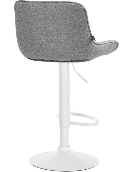 Tabouret de bar design en Tissu Gris Métal Blanc Fylven - 4