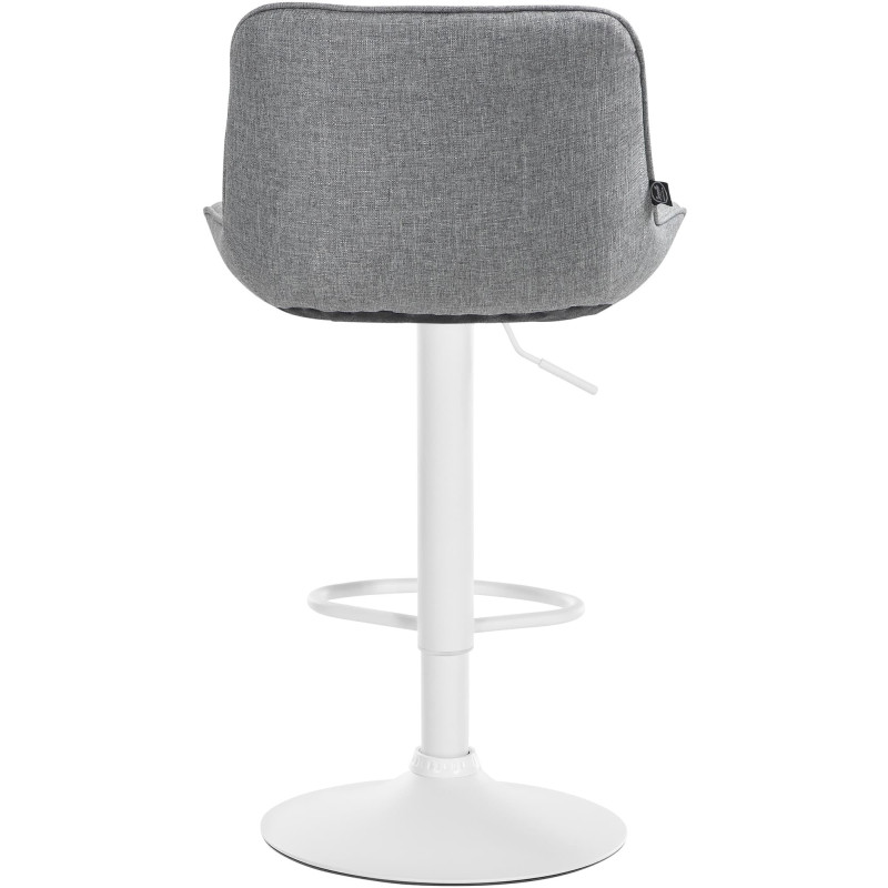 Tabouret de bar design en Tissu Gris Métal Blanc Fylven - 5