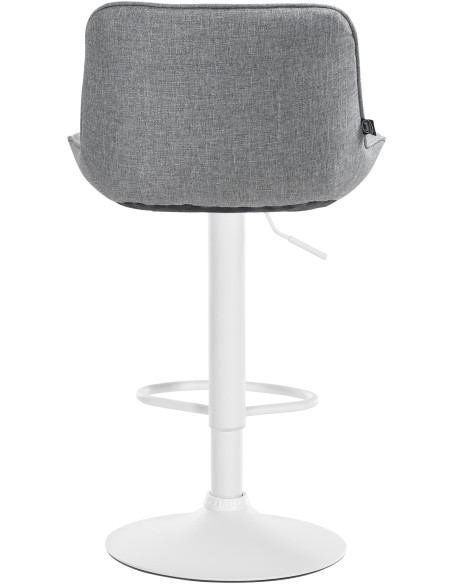 Tabouret de bar design en Tissu Gris Métal Blanc Fylven - 5