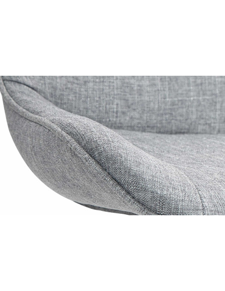 Tabouret de bar design en Tissu Gris Métal Blanc Fylven - 6