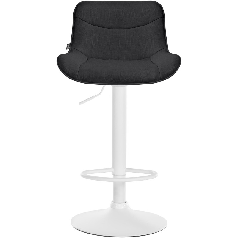 Tabouret de bar design en Tissu Noir Métal Blanc Fylven - 2