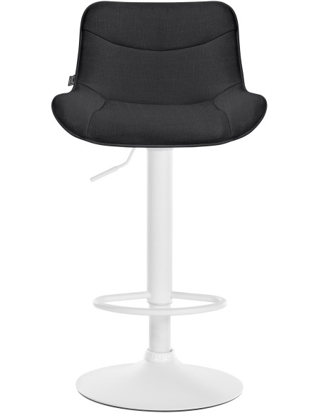 Tabouret de bar design en Tissu Noir Métal Blanc Fylven - 2