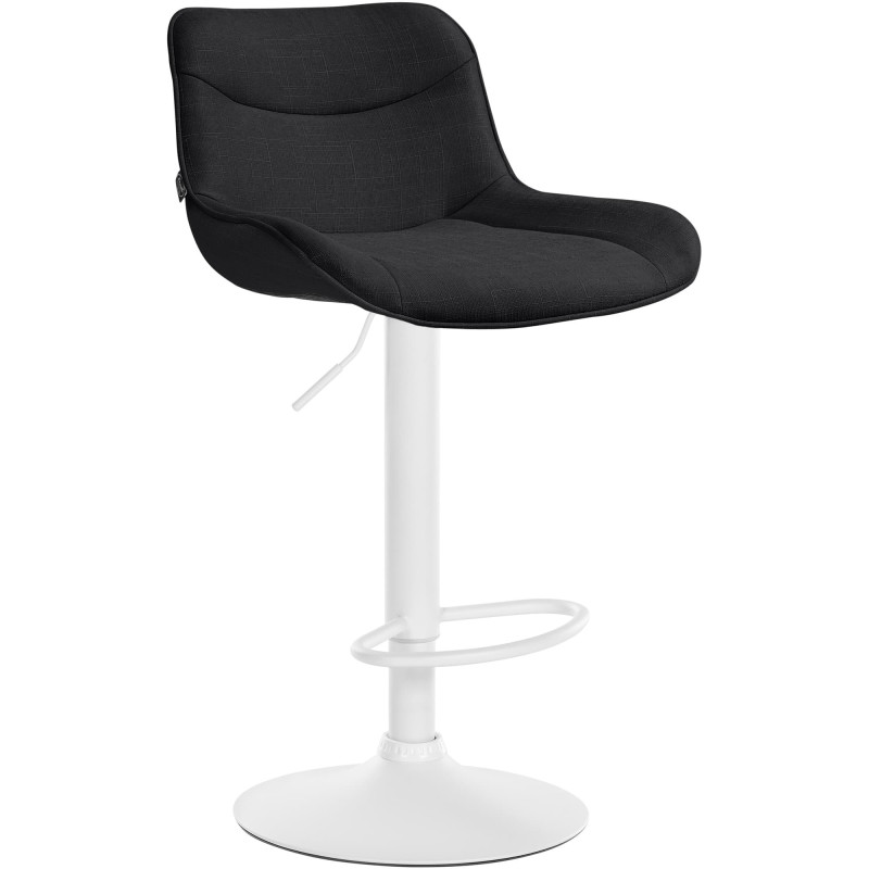 Tabouret de bar design en Tissu Noir Métal Blanc Fylven - 1