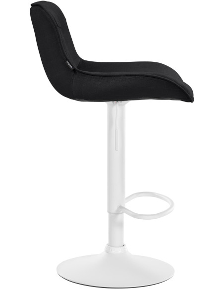 Tabouret de bar design en Tissu Noir Métal Blanc Fylven - 3