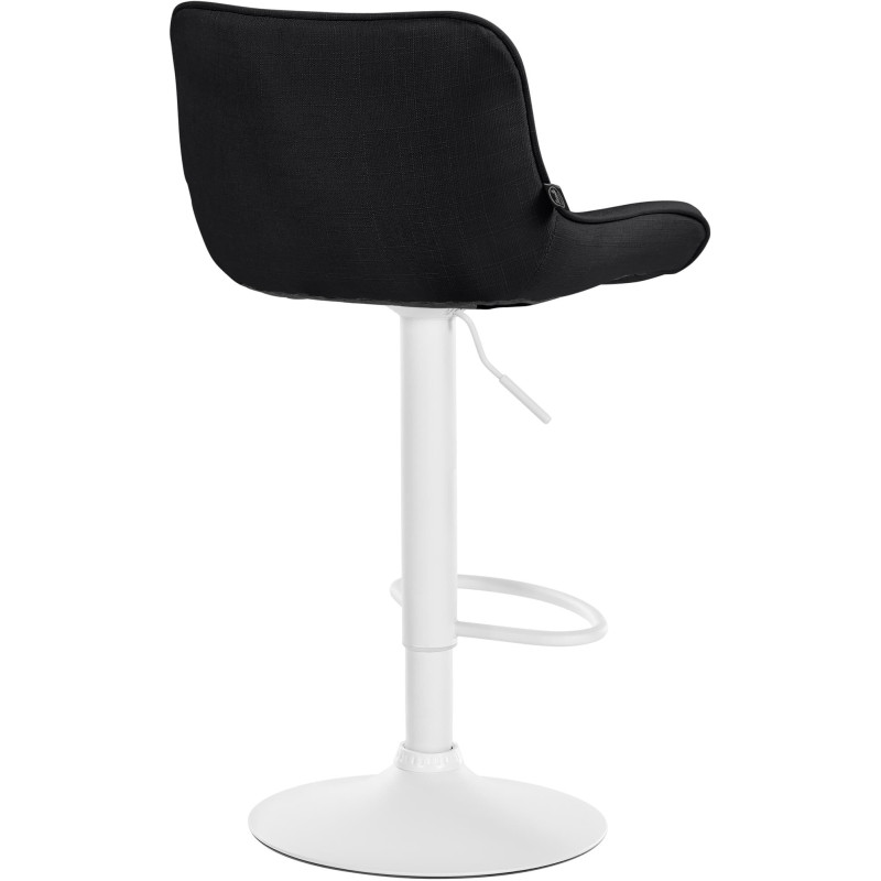 Tabouret de bar design en Tissu Noir Métal Blanc Fylven - 4
