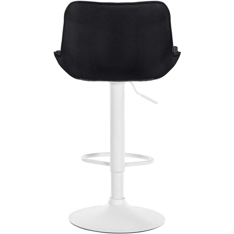Tabouret de bar design en Tissu Noir Métal Blanc Fylven - 5