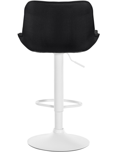 Tabouret de bar design en Tissu Noir Métal Blanc Fylven - 5