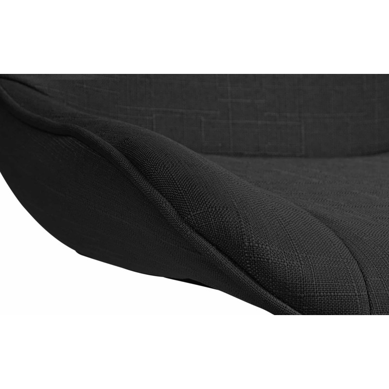 Tabouret de bar design en Tissu Noir Métal Blanc Fylven - 6