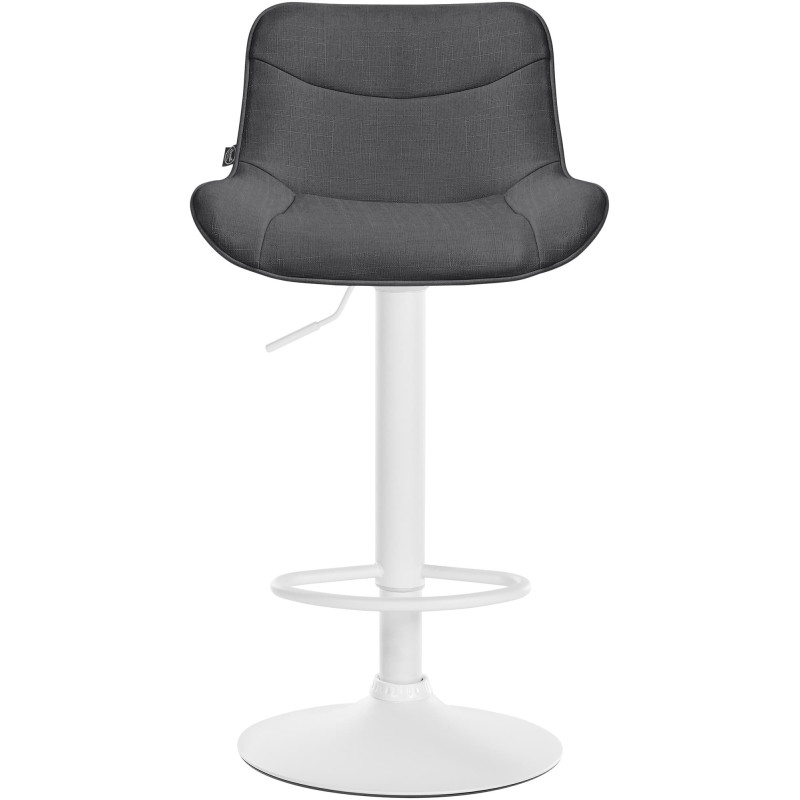 Tabouret de bar design en Tissu Gris foncé Métal Blanc Fylven - 2