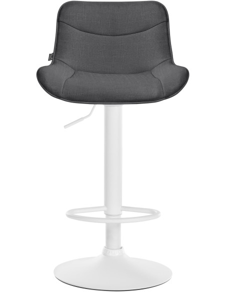 Tabouret de bar design en Tissu Gris foncé Métal Blanc Fylven - 2
