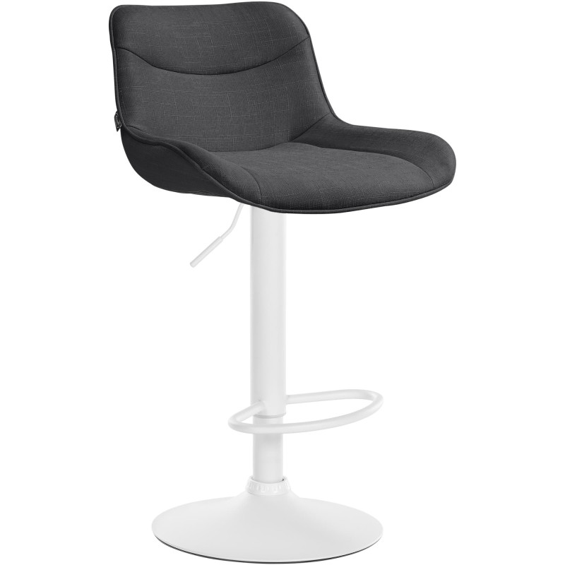 Tabouret de bar design en Tissu Gris foncé Métal Blanc Fylven - 1