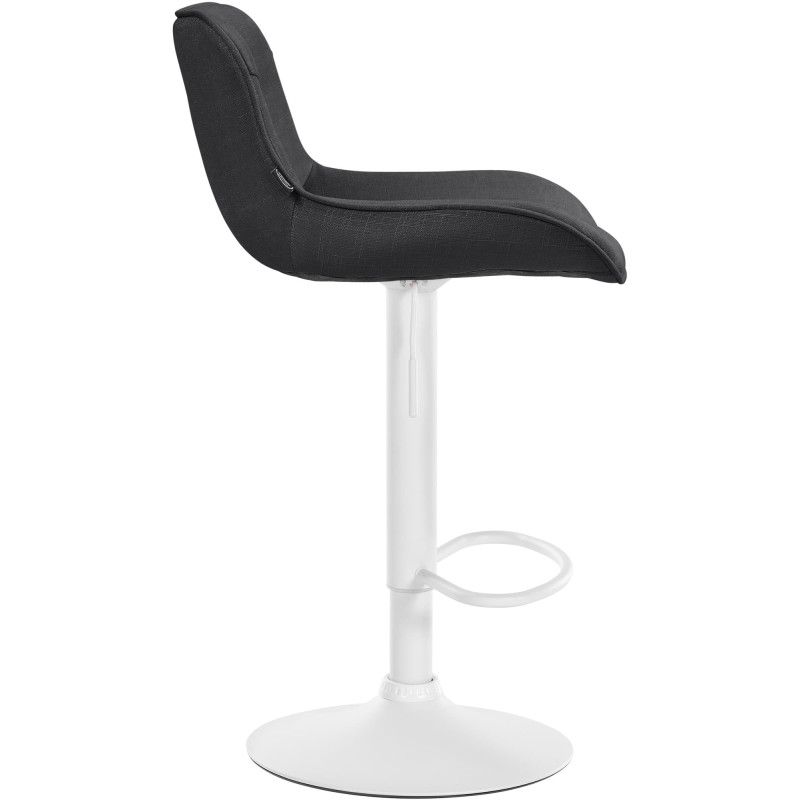Tabouret de bar design en Tissu Gris foncé Métal Blanc Fylven - 3