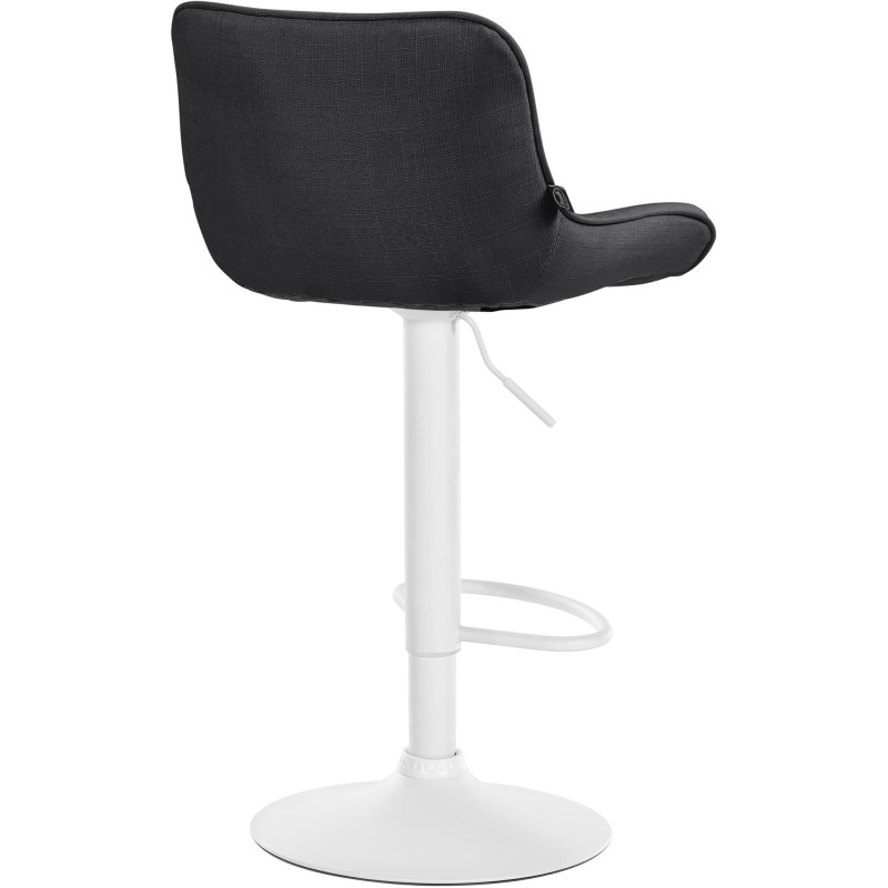 Tabouret de bar design en Tissu Gris foncé Métal Blanc Fylven - 4