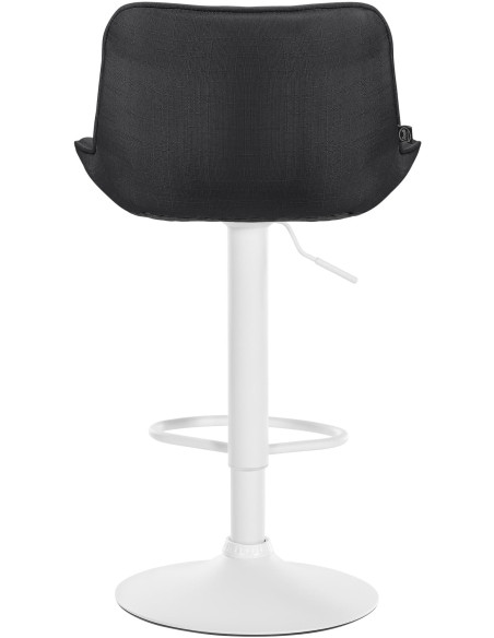 Tabouret de bar design en Tissu Gris foncé Métal Blanc Fylven - 5