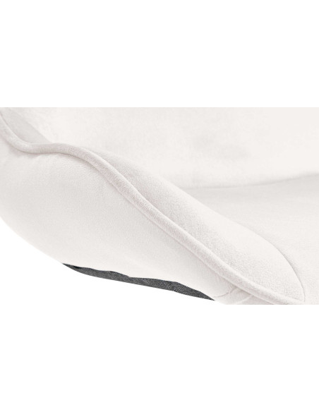 Tabouret de bar design en Velours Blanc crème Métal Noir Fylven - 6