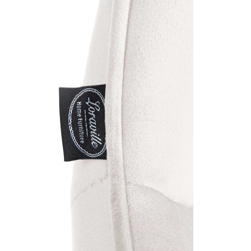 Tabouret de bar design en Velours Blanc crème Métal Noir Fylven - 7