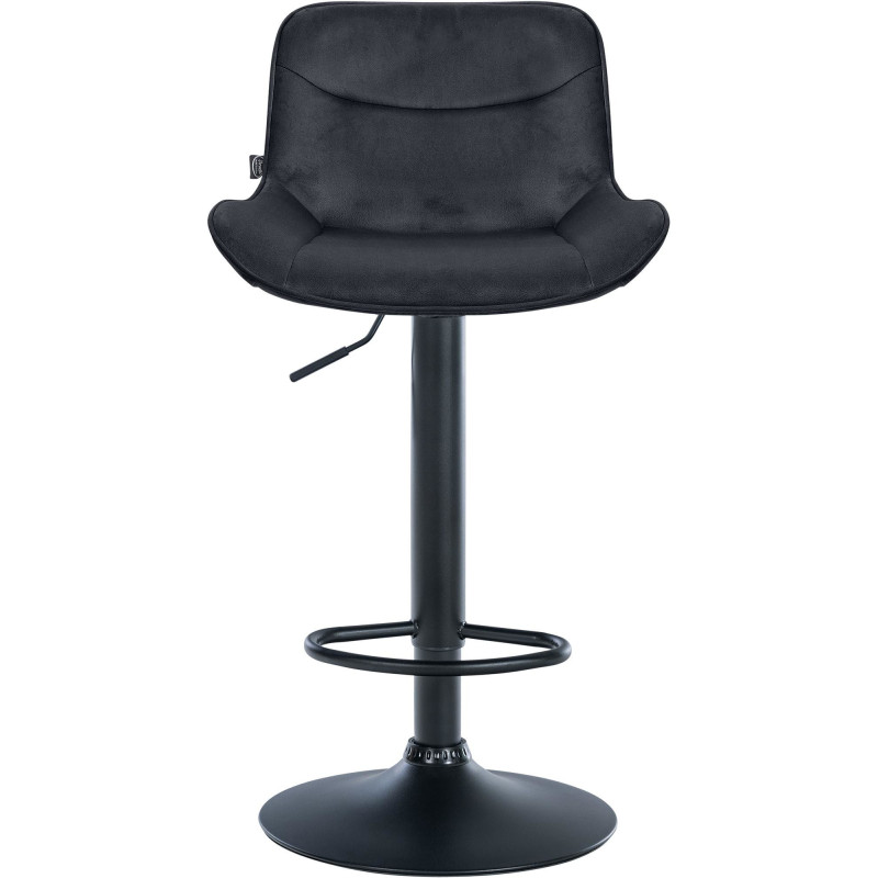 Tabouret de bar design en Velours Noir Métal Noir Fylven - 2