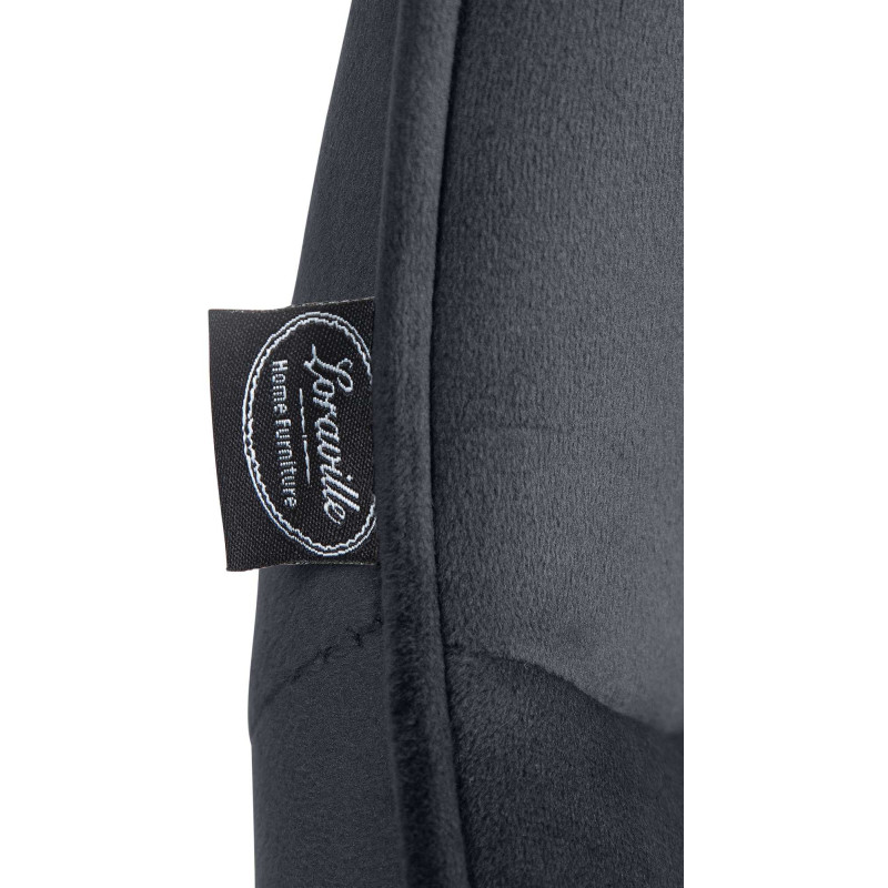 Tabouret de bar design en Velours Noir Métal Noir Fylven - 7