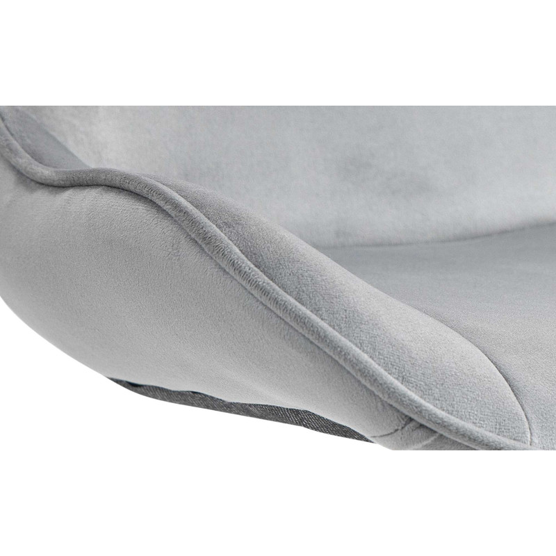 Tabouret de bar design en Velours Gris Métal Noir Fylven - 6