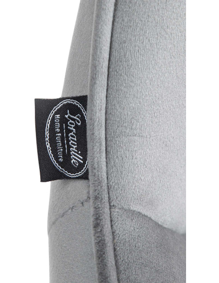 Tabouret de bar design en Velours Gris Métal Noir Fylven - 7