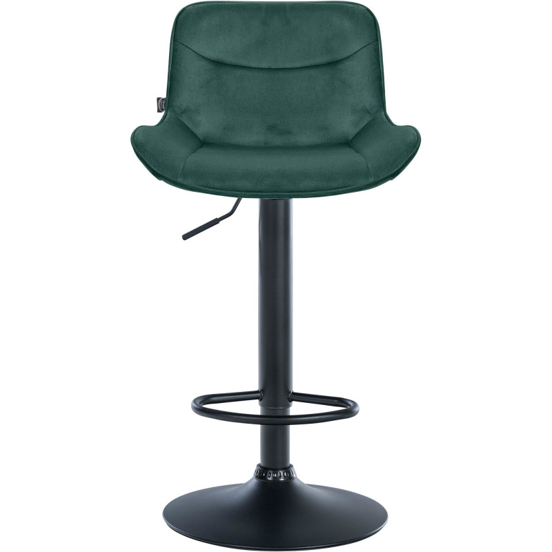Tabouret de bar design en Velours Vert Métal Noir Fylven - 2