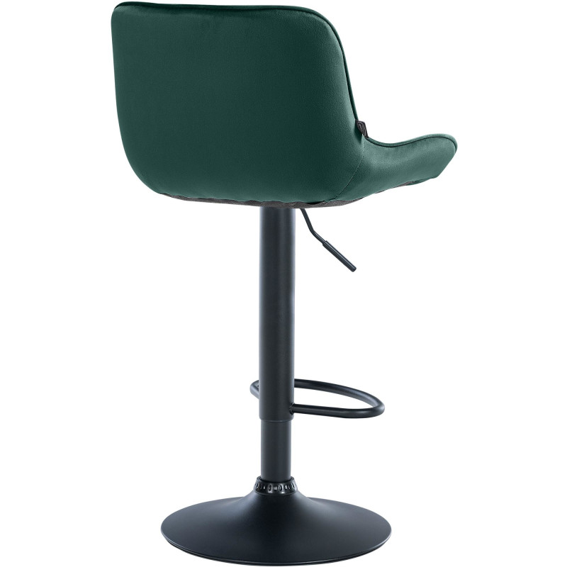 Tabouret de bar design en Velours Vert Métal Noir Fylven - 4