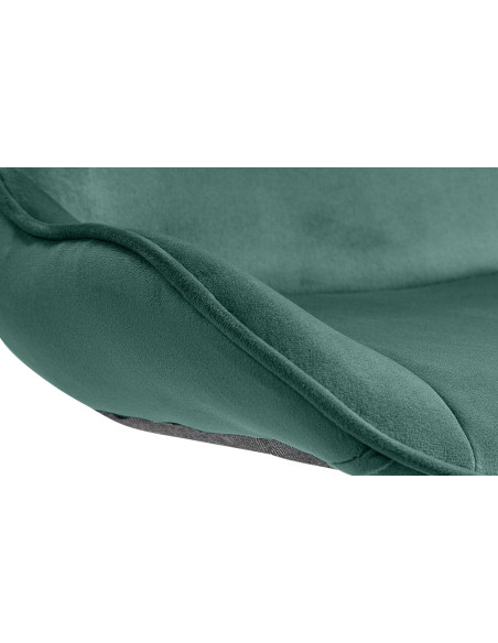 Tabouret de bar design en Velours Vert Métal Noir Fylven - 6