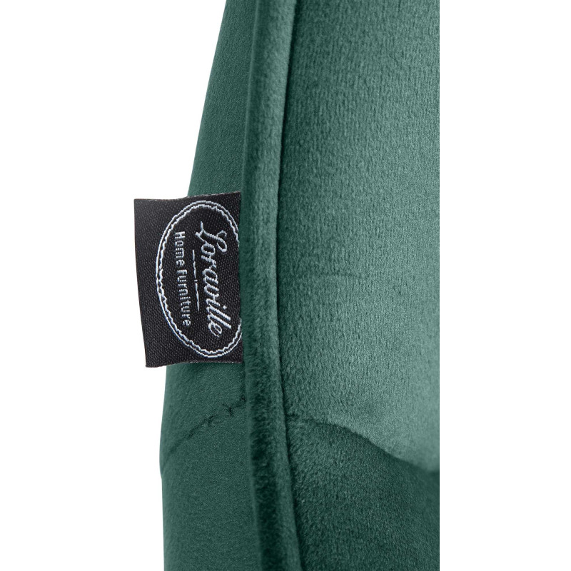 Tabouret de bar design en Velours Vert Métal Noir Fylven - 7