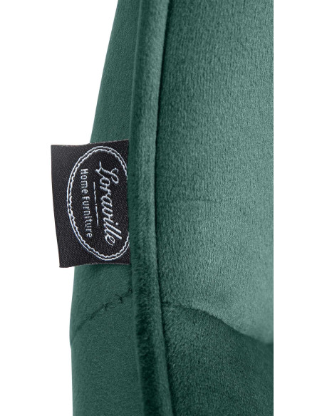 Tabouret de bar design en Velours Vert Métal Noir Fylven - 7