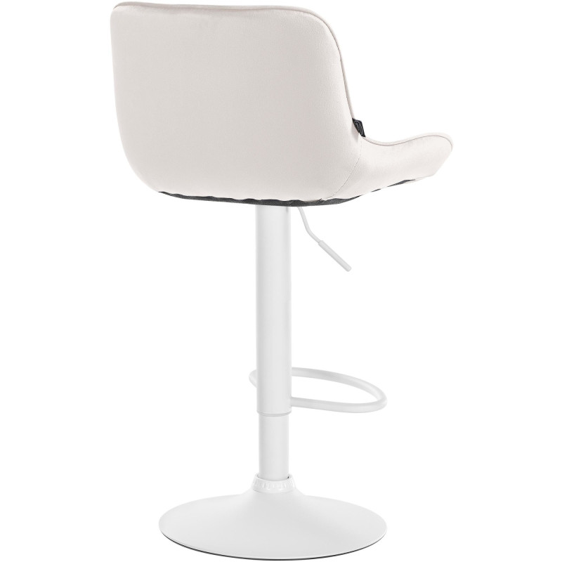 Tabouret de bar design en Velours Blanc crème Métal Blanc Fylven - 4