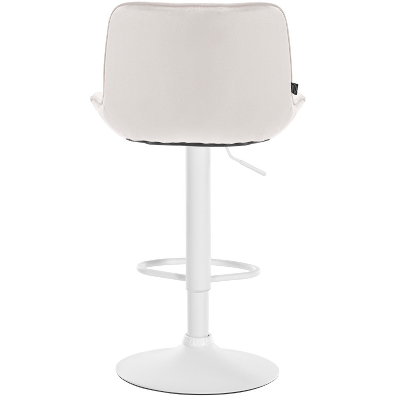 Tabouret de bar design en Velours Blanc crème Métal Blanc Fylven - 5