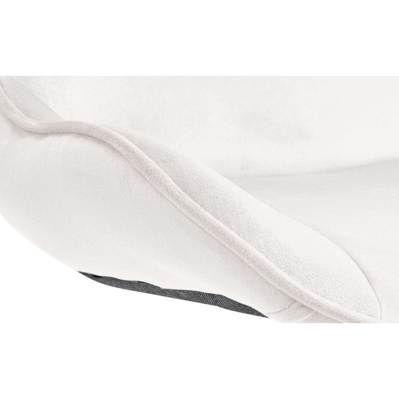 Tabouret de bar design en Velours Blanc crème Métal Blanc Fylven - 6