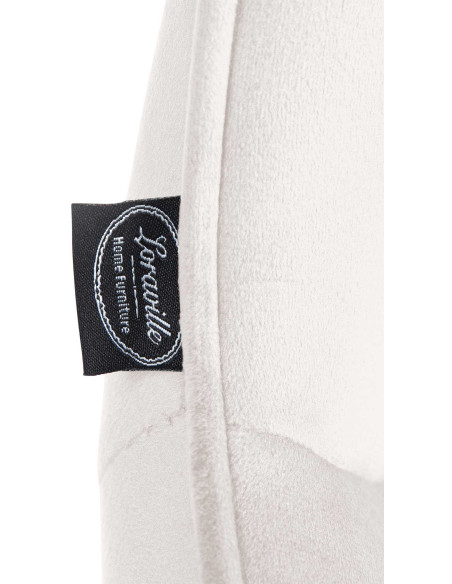 Tabouret de bar design en Velours Blanc crème Métal Blanc Fylven - 7