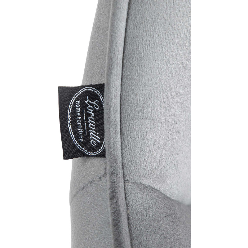 Tabouret de bar design en Velours Gris Métal Blanc Fylven - 7