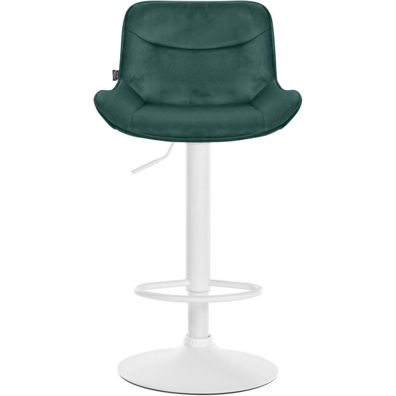 Tabouret de bar design en Velours Vert Métal Blanc Fylven - 2